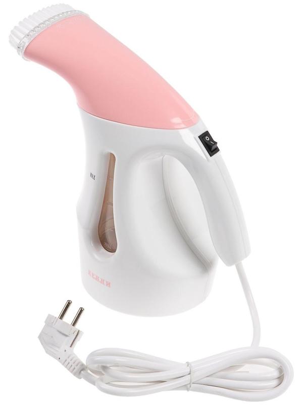 Отпариватель KELLI KL-312, ручной, 1800 Вт, 500 мл, насадка чайник, бело-розовый