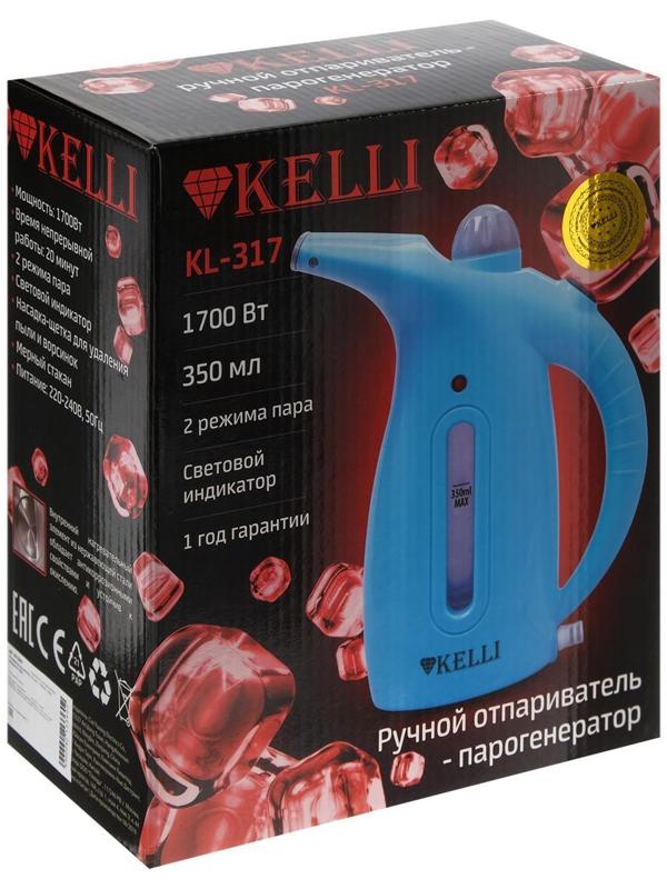 Отпариватель KELLI KL-317, ручной, 1700 Вт, 350 мл, синий
