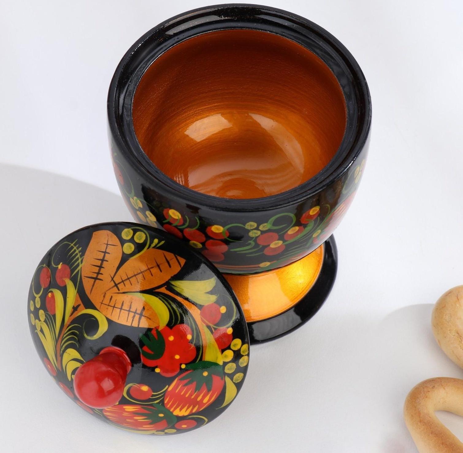 Поставок на ножке, 9×13 см, хохлома