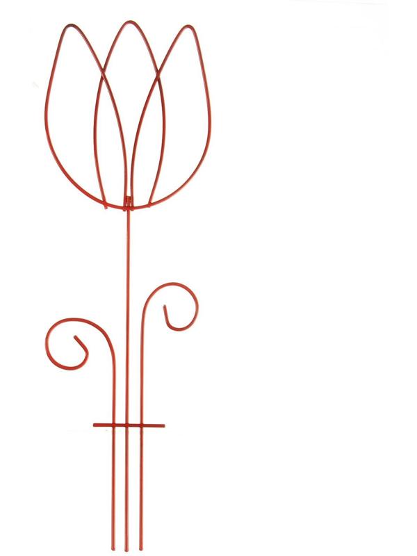 Шпалера, 45 × 15 × 0.3 см, металл, зелёная, «Тюльпан», цвет МИКС