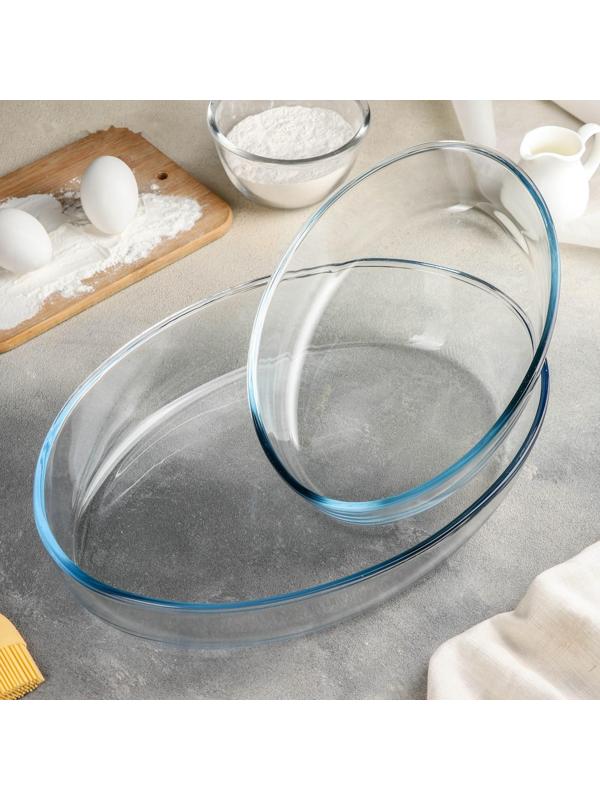 Набор форм из жаропрочного стекла для запекания Borcam, 2 предмета: 3 л, 1,5 л