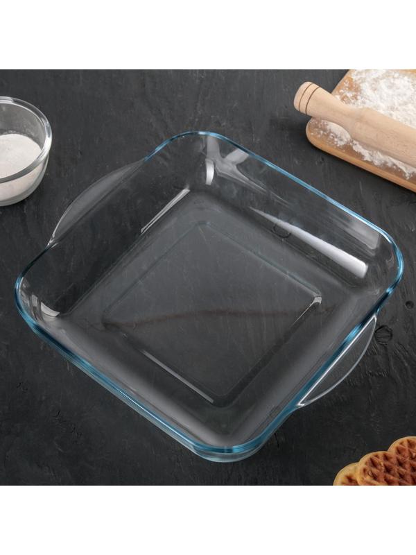 Набор квадратной посуды из жаропрочного стекла для запекания Borcam, 2 предмета: 3,2 л, 1,95 л