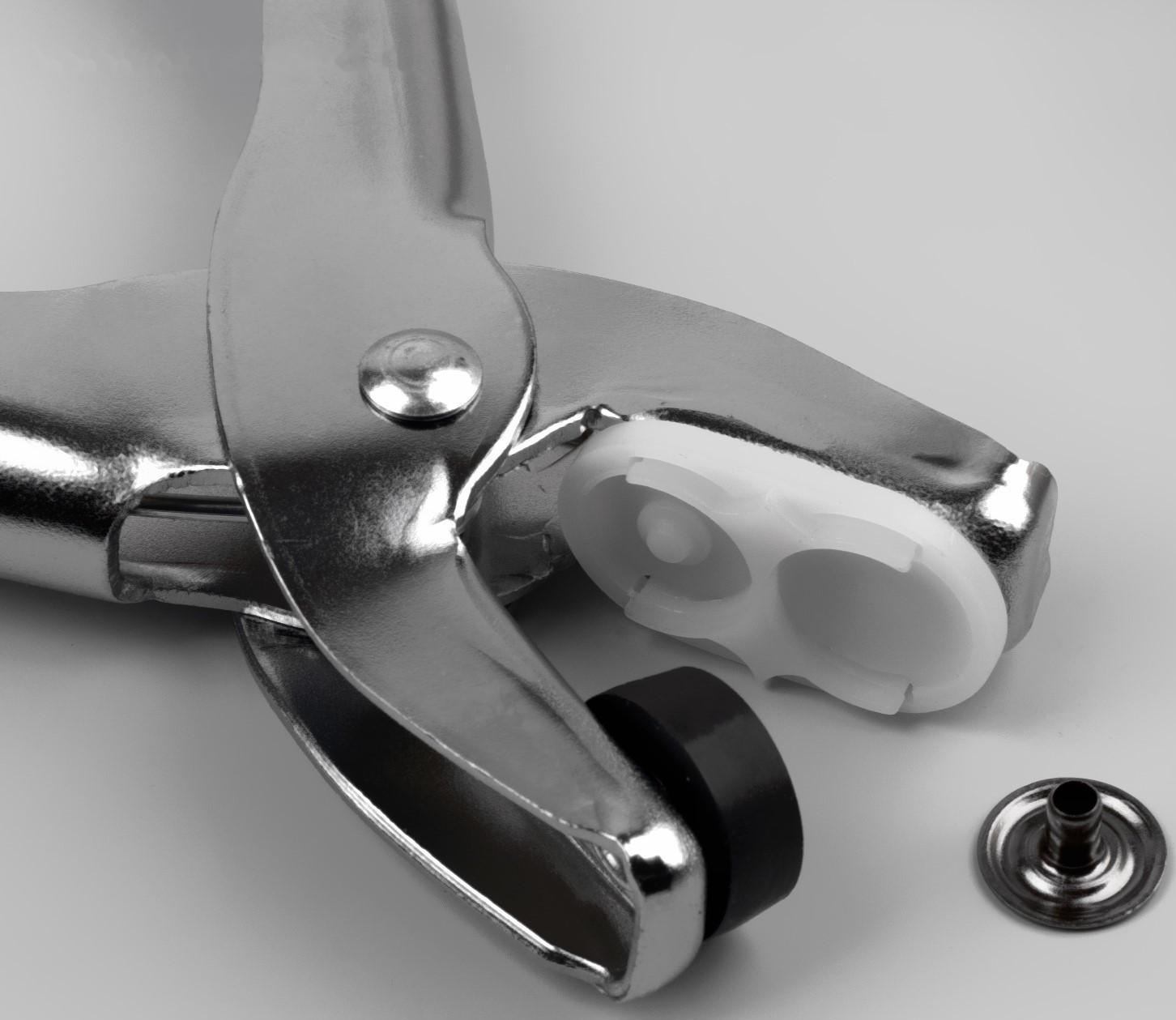 Щипцы для установки металлических кнопок, с кнопками, цвет голубой, HT-3