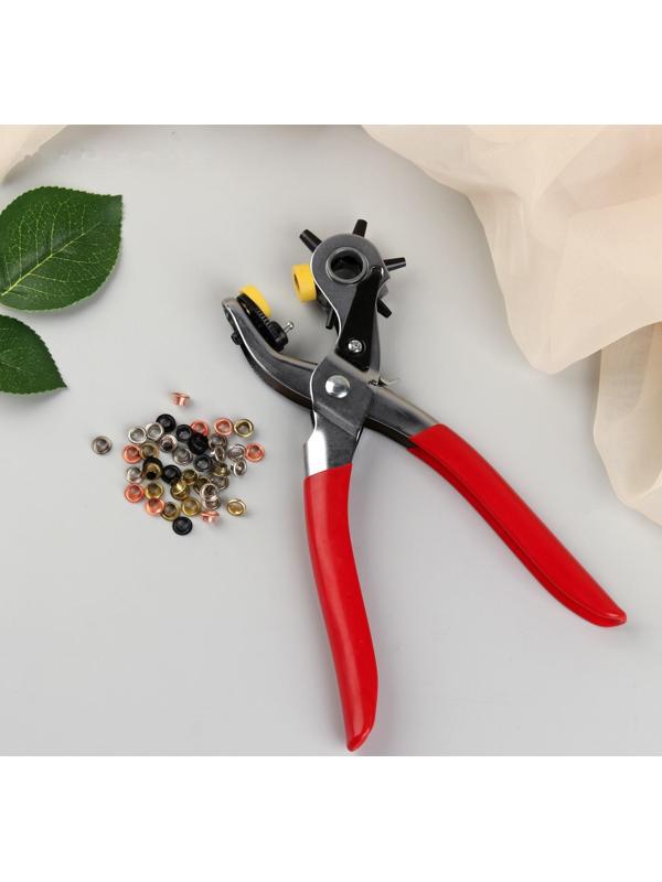 Щипцы-пробойник для установки блочек и кнопок, с блочками и кнопками, HPU-6