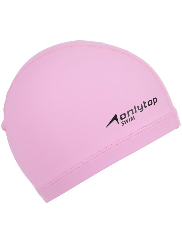 Шапочка для плавания, тканевая, для взрослых, обхват 54-60 см, цвет розовый
