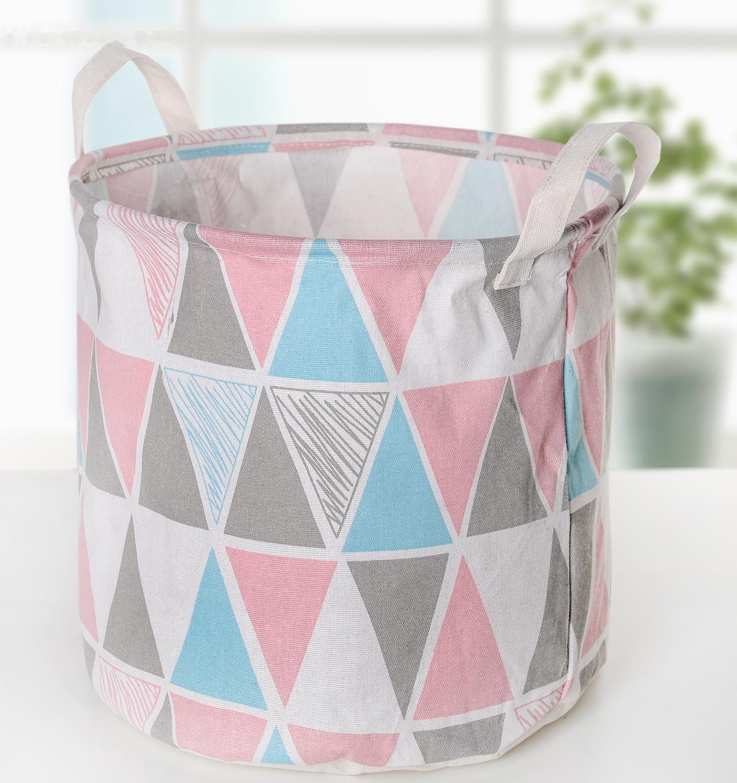 Корзина бельевая текстильная Доляна «Ромбы», 30×30×30 см