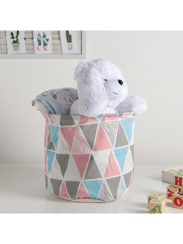 Корзина бельевая текстильная Доляна «Ромбы», 30×30×30 см