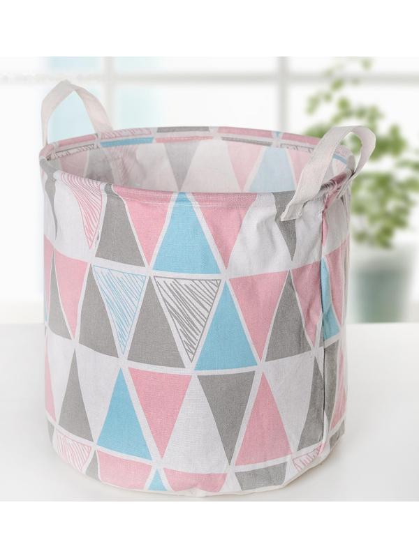 Корзина бельевая текстильная Доляна «Ромбы», 30×30×30 см