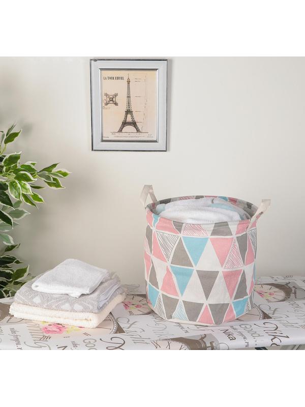Корзина бельевая текстильная Доляна «Ромбы», 30×30×30 см
