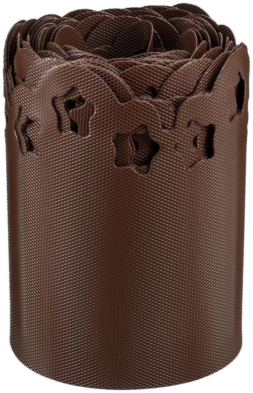 Лента бордюрная, 0.2 × 9 м, толщина 1.2 мм, пластиковая, фигурная, коричневая