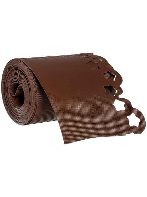 Лента бордюрная, 0.2 × 9 м, толщина 1.2 мм, пластиковая, фигурная, коричневая