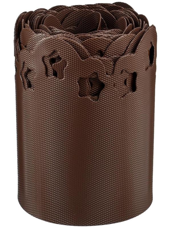 Лента бордюрная, 0.2 × 9 м, толщина 1.2 мм, пластиковая, фигурная, коричневая