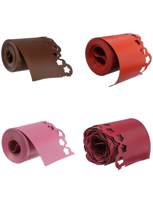 Лента бордюрная, 0.2 × 9 м, толщина 1.2 мм, пластиковая, фигурная, коричневая