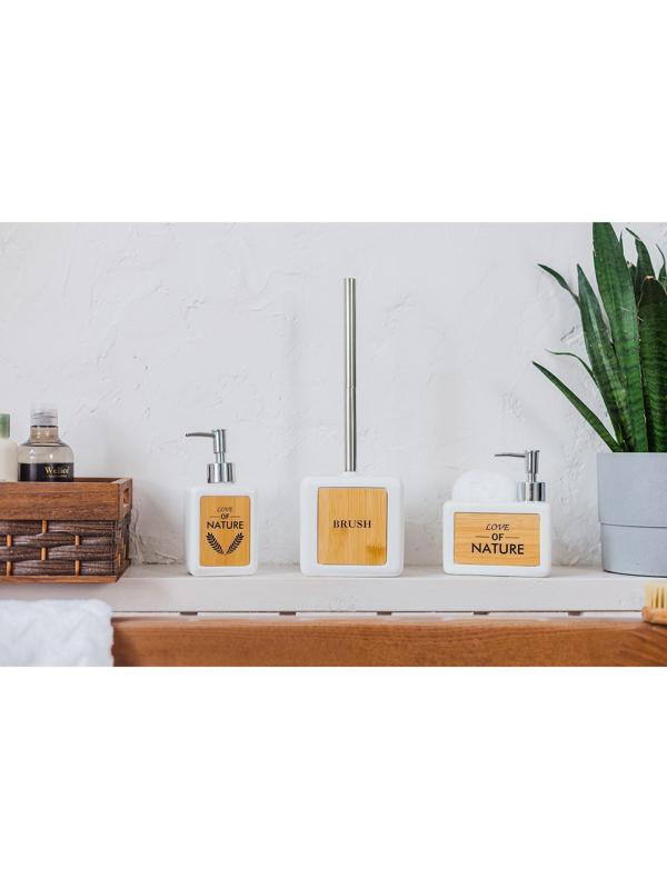 Дозатор для моющего средства с подставкой для губки Доляна «Природа», 500 мл, цвет белый