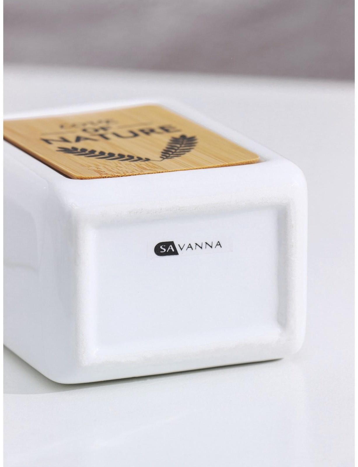 Дозатор для жидкого мыла SAVANNA «Природа», 350 мл, цвет белый