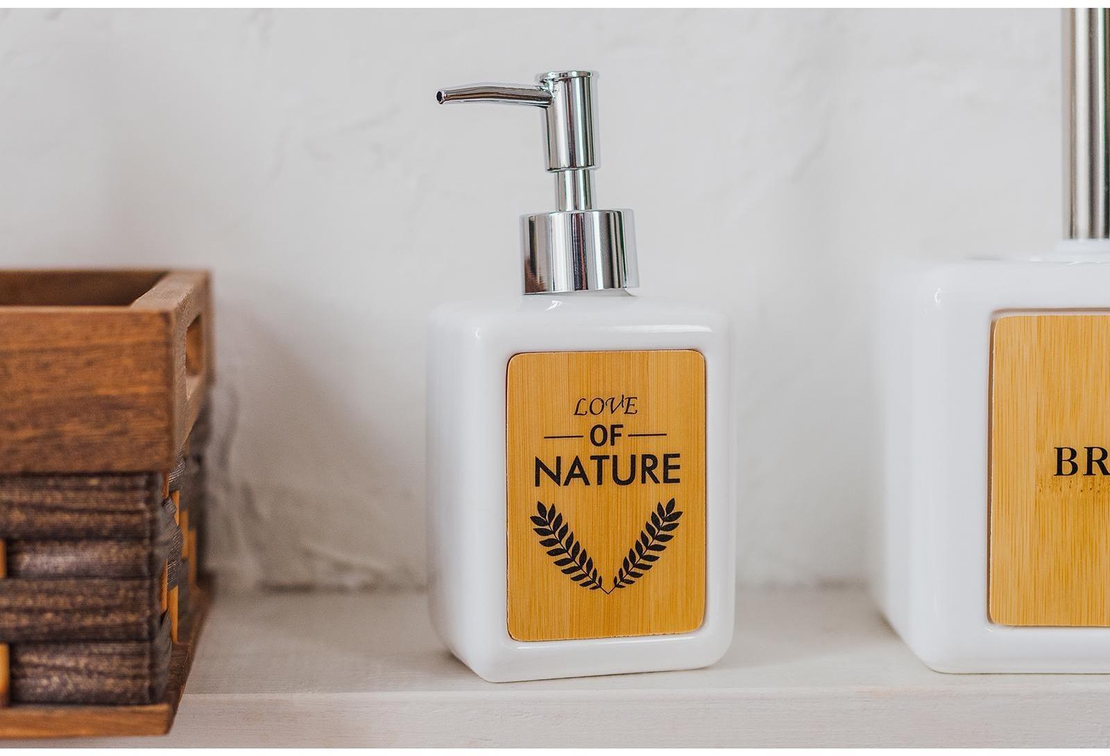 Дозатор для жидкого мыла SAVANNA «Природа», 350 мл, цвет белый