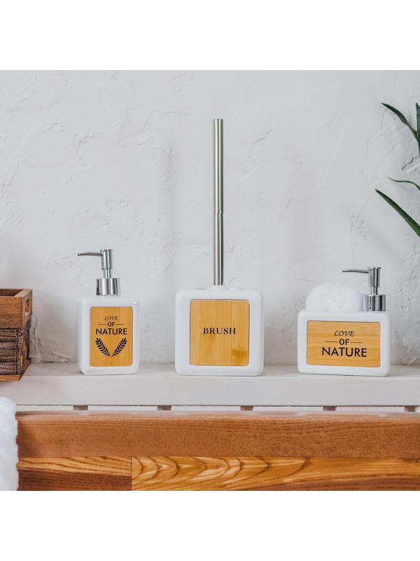 Дозатор для жидкого мыла SAVANNA «Природа», 350 мл, цвет белый