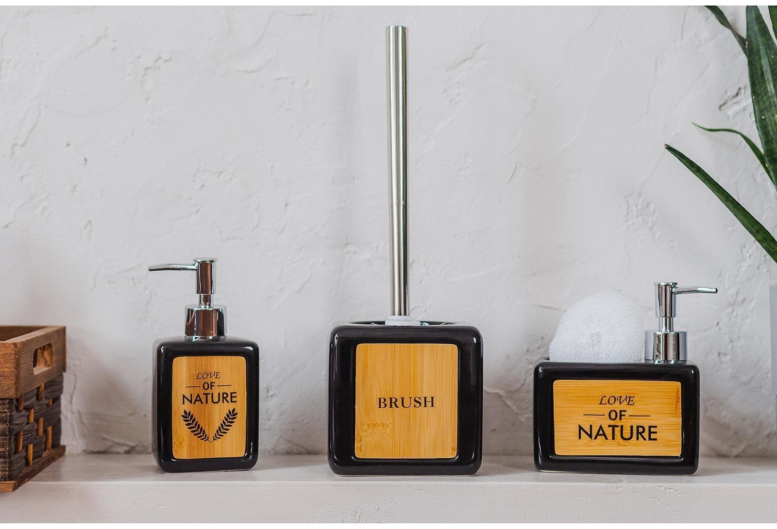 Дозатор для жидкого мыла SAVANNA «Природа», 350 мл, цвет чёрный