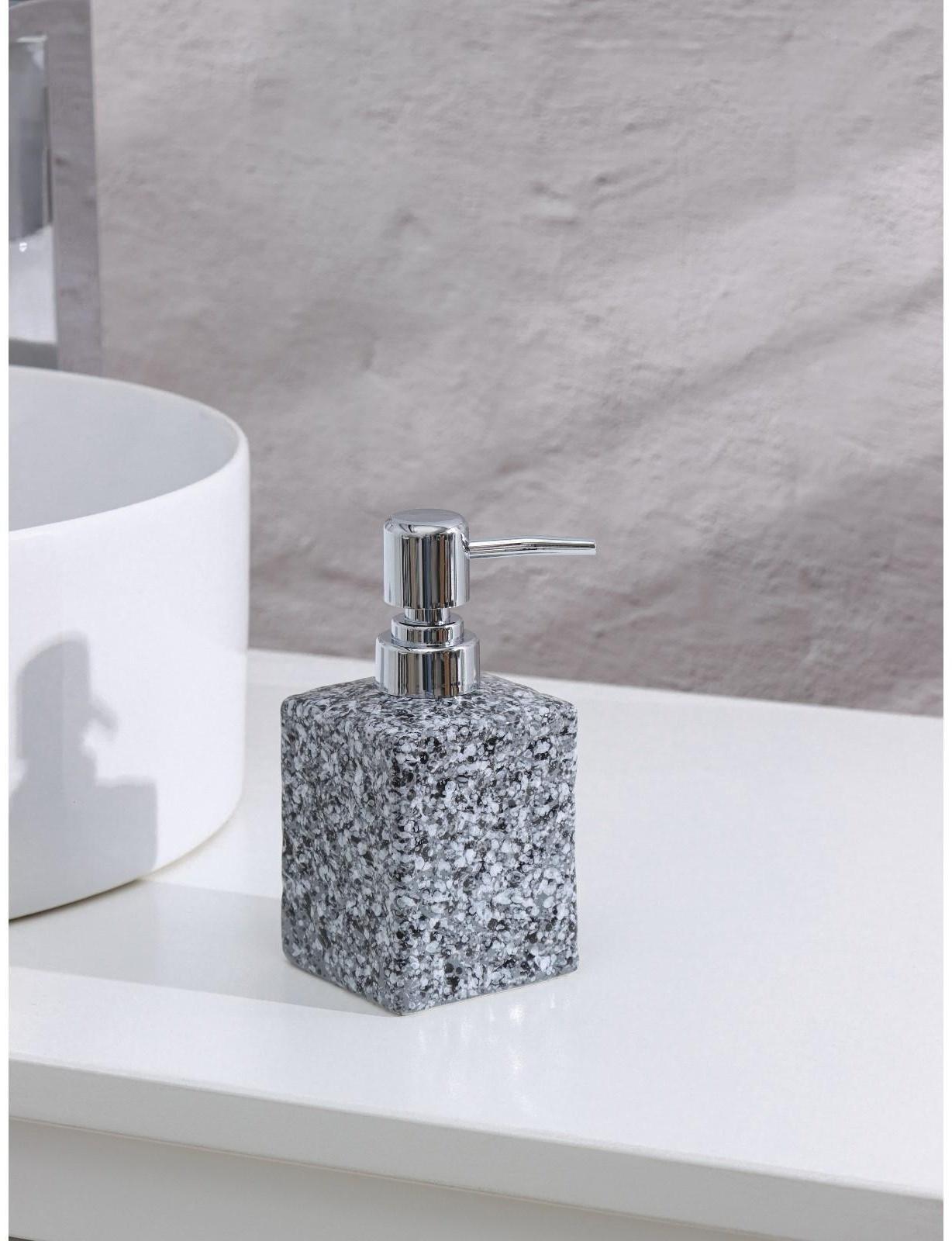 Дозатор для жидкого мыла Доляна «Гранит», 400 мл, цвет серый