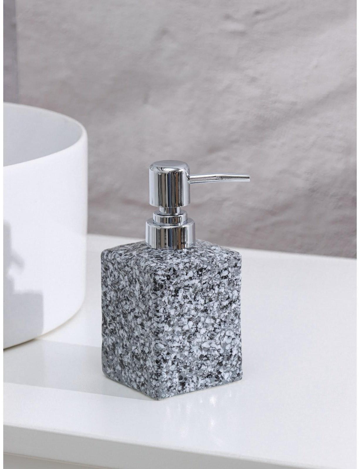Дозатор для жидкого мыла Доляна «Гранит», 400 мл, цвет серый