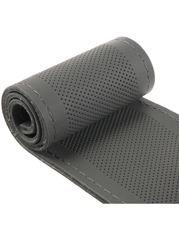 Сшивной чехол Cartage на руль 38 см, кожа PU, антискользящая, серый