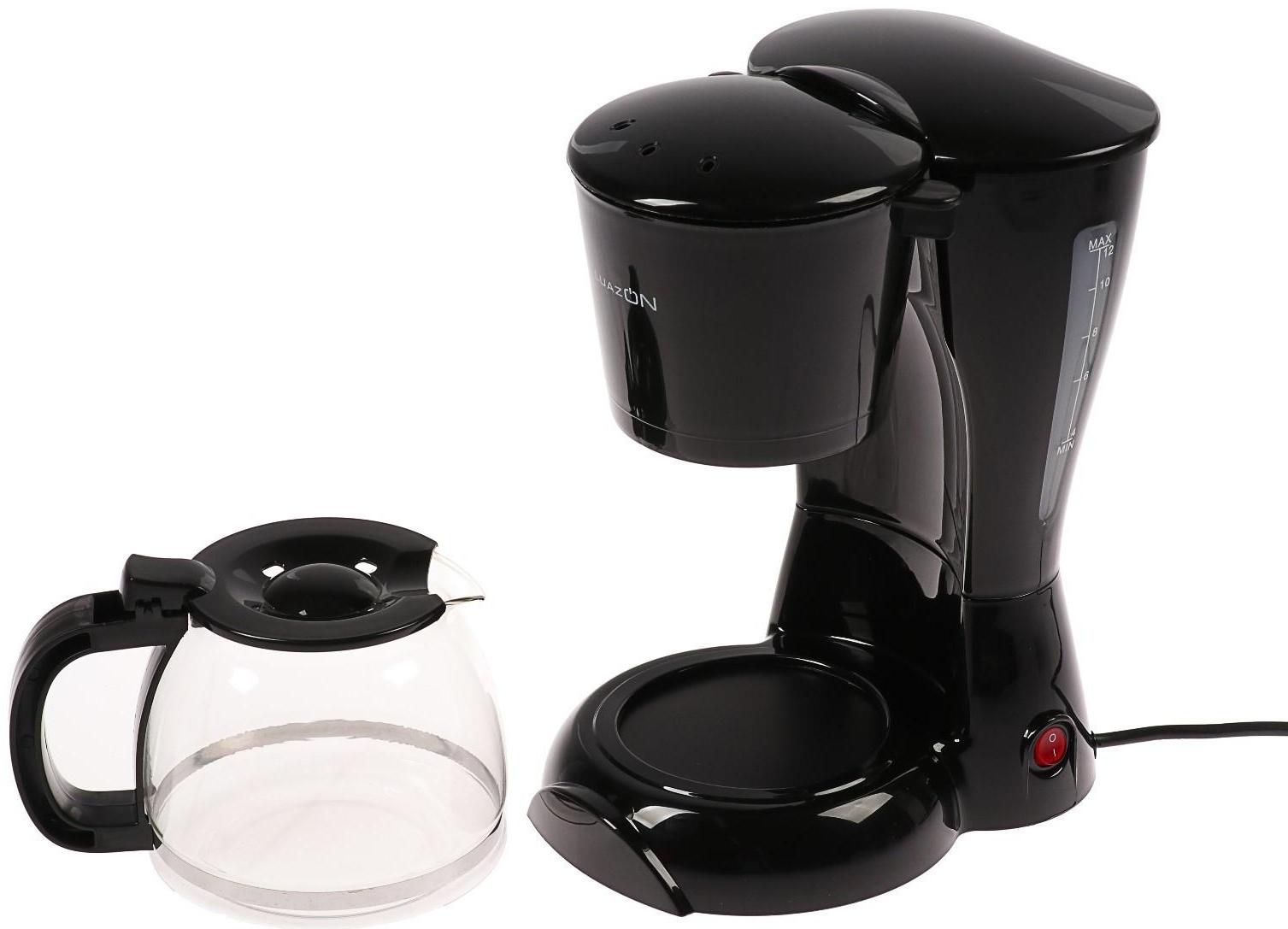 Кофеварка Luazon LKM-654, капельная, 900 Вт, 1.2 л, чёрная