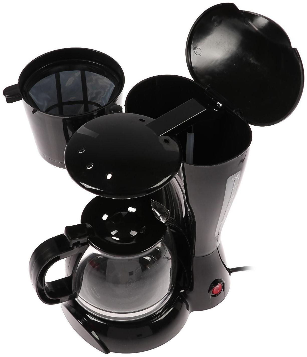 Кофеварка Luazon LKM-654, капельная, 900 Вт, 1.2 л, чёрная