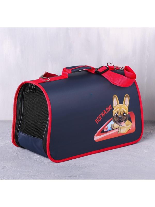 Сумка-переноска раскладная, каркасная «Погнали!» 45x27x20 см