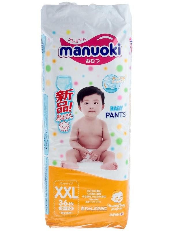 Подгузники-трусики Manuoki XXL 15+ кг, 36 шт