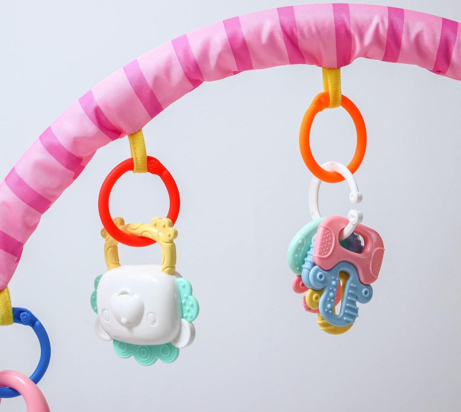 Дуга игровая мягкая на коляску/кроватку «Замочек», 46 - 68 см