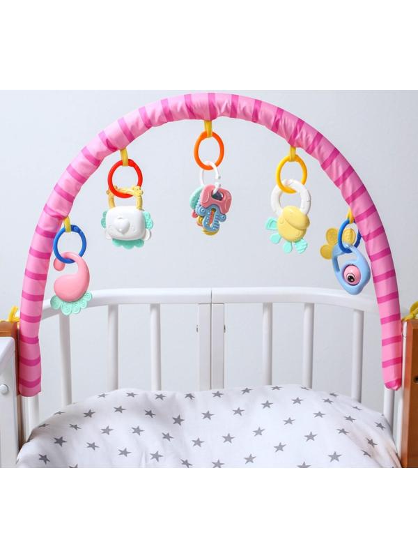Дуга игровая мягкая на коляску/кроватку «Замочек», 46 - 68 см