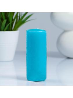 Свеча - цилиндр, 4×12 см, 15 ч, бирюза
