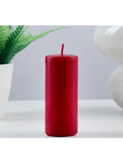 Свеча - цилиндр, 4×12 см, 15 ч, бордо