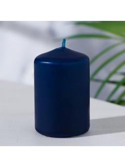 Свеча - цилиндр, 4×6 см, 9 ч, лазурь