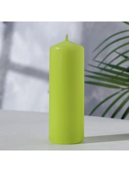 Свеча - цилиндр, 4×12 см, 15 ч, фисташковая