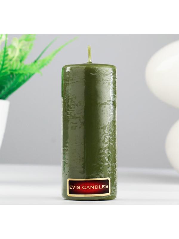 Свеча - цилиндр, 4×12 см, 15 ч, фисташковая