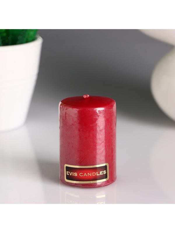 Свеча - цилиндр, 4×6 см, 9 ч, бордо