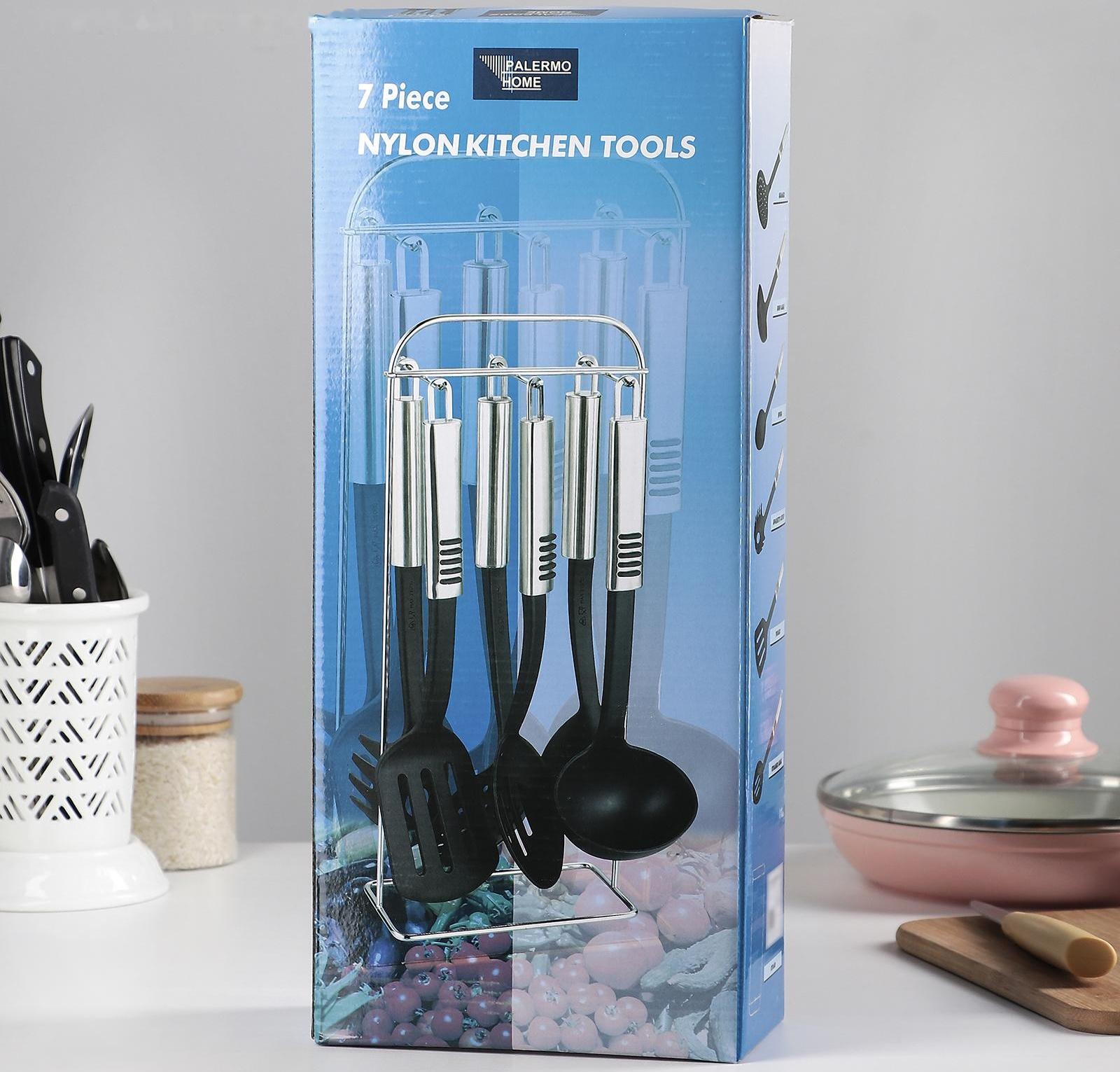 Набор кухонных принадлежностей Доляна «Фидель», 6 предметов, на подставке