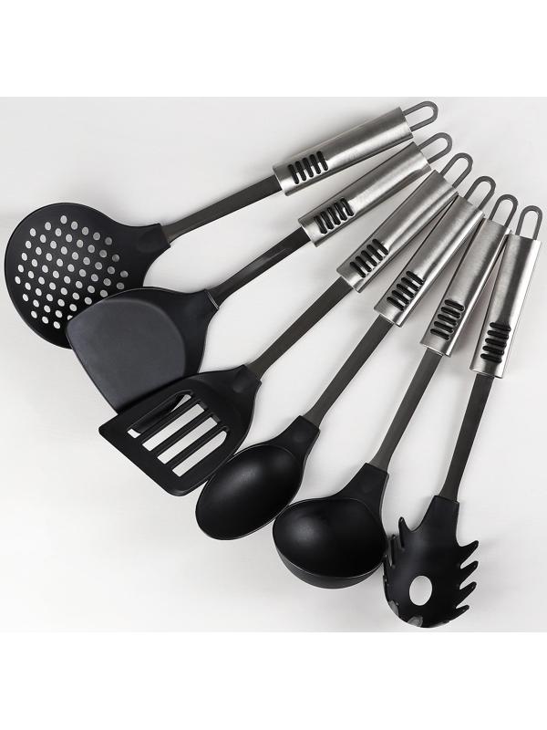 Набор кухонных принадлежностей Доляна «Фидель», 6 предметов, на подставке