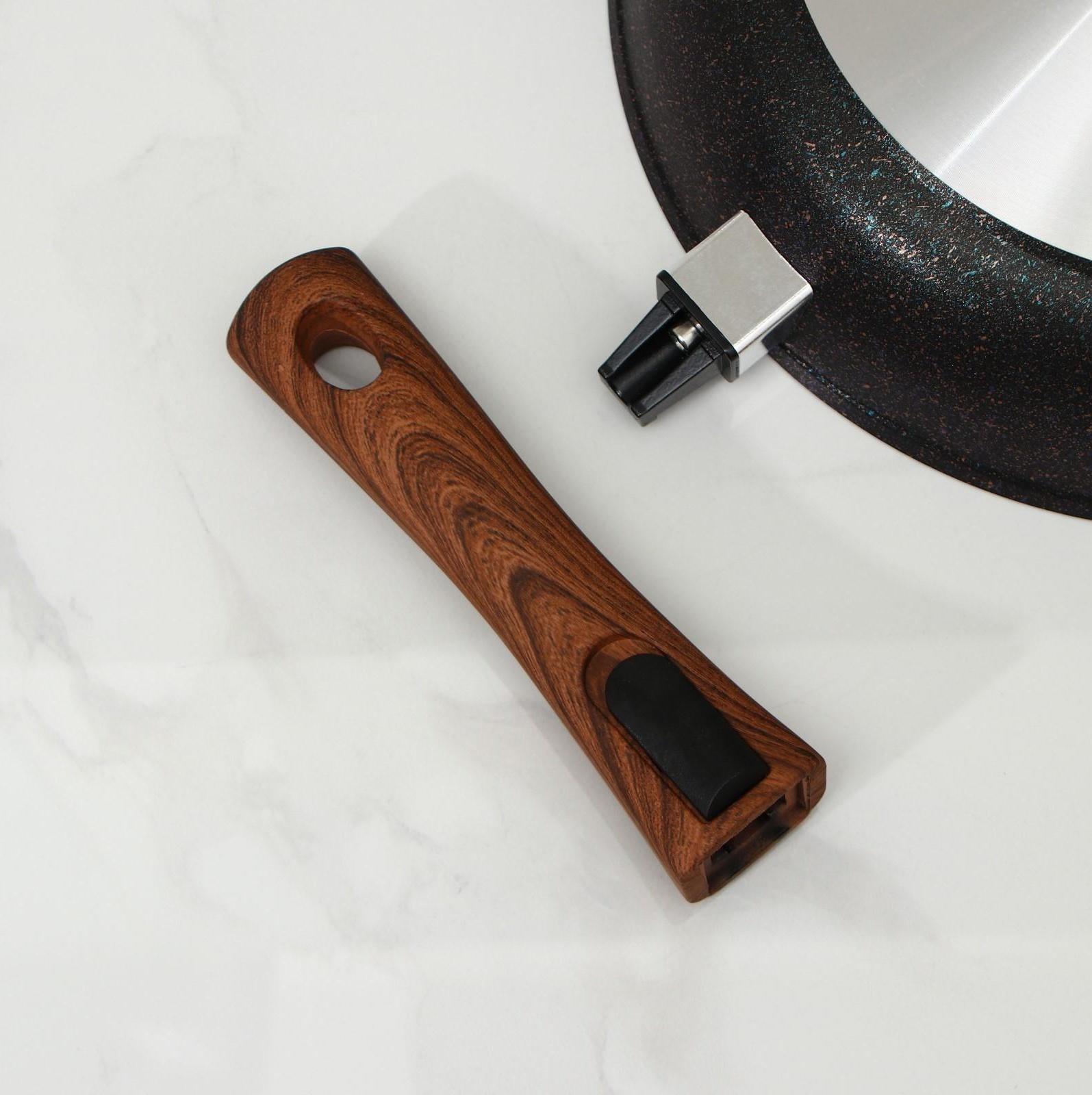 Сковорода Granit ultra blue, d=28 cм, съёмная ручка, антипригарное покрытие, цвет чёрный