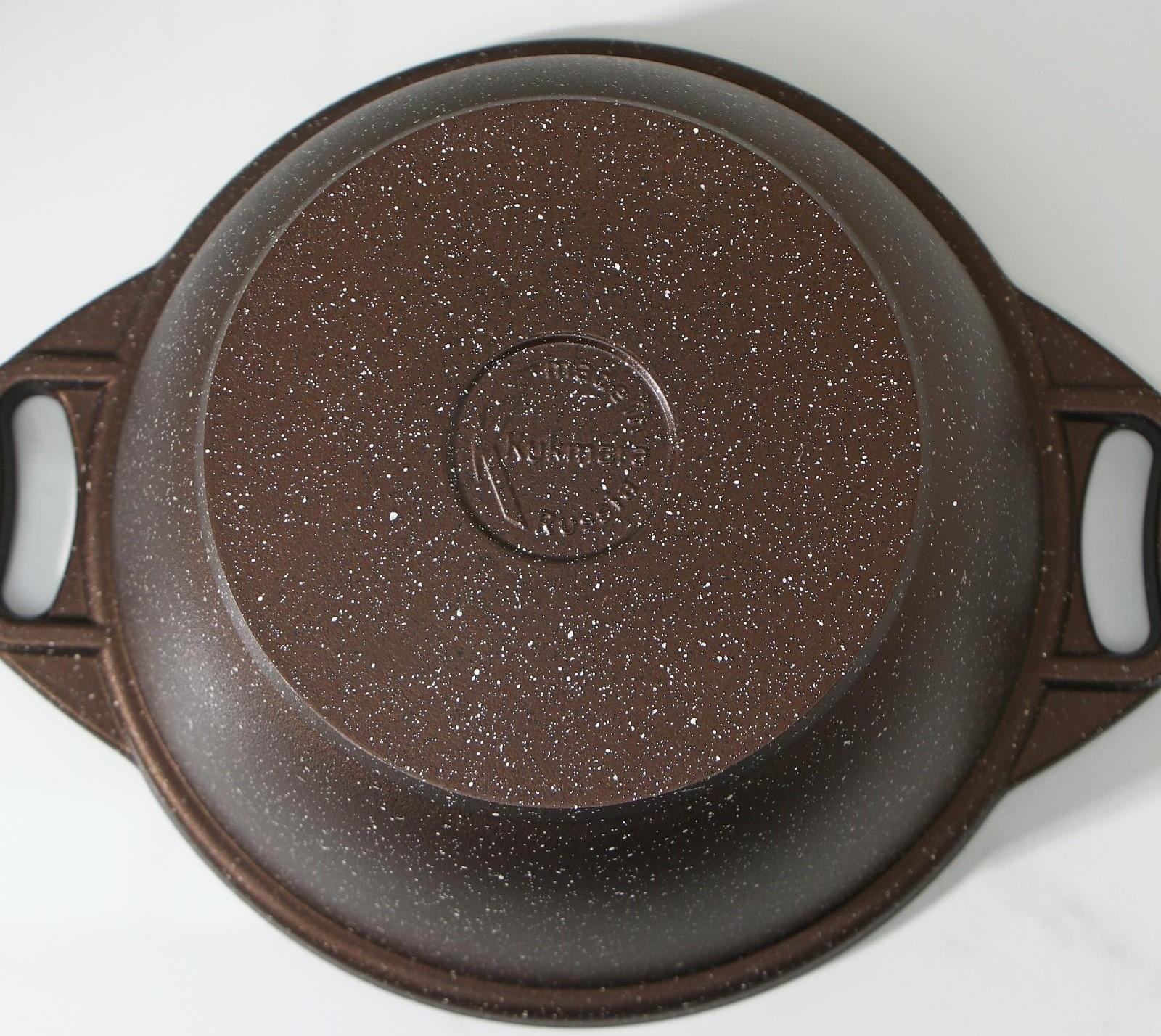 Кастрюля, 2 л, стеклянная крышка, антипригарное покрытие, цвет кофейный мрамор