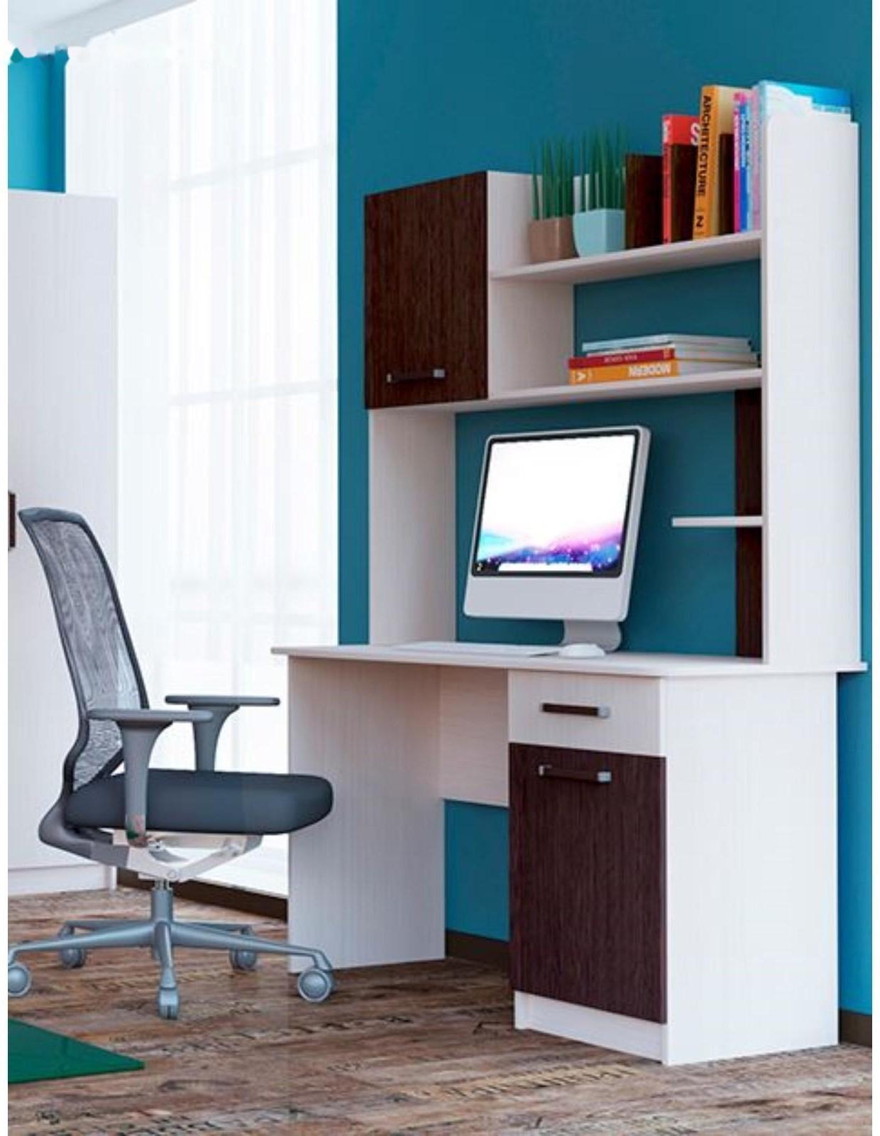 Стол письменный Хогвартс, 1230х555х1815, Дуб молочный/Венге