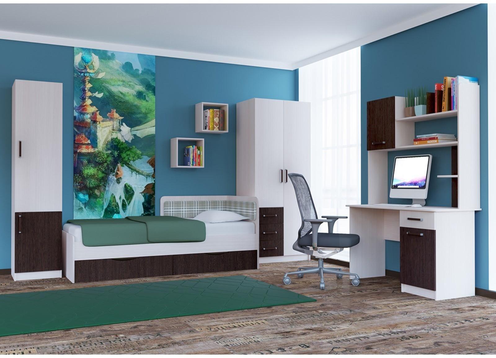 Стол письменный Хогвартс, 1230х555х1815, Дуб молочный/Венге