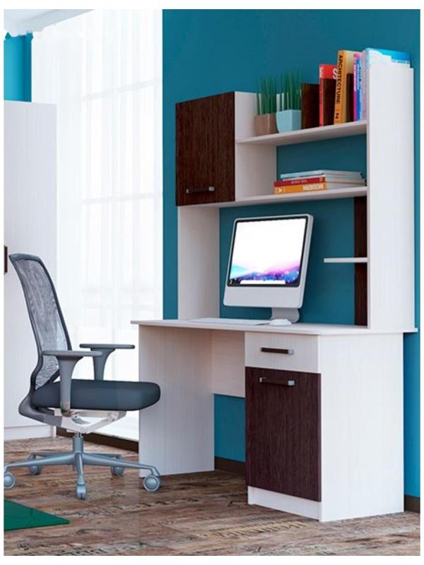 Стол письменный Хогвартс, 1230х555х1815, Дуб молочный/Венге