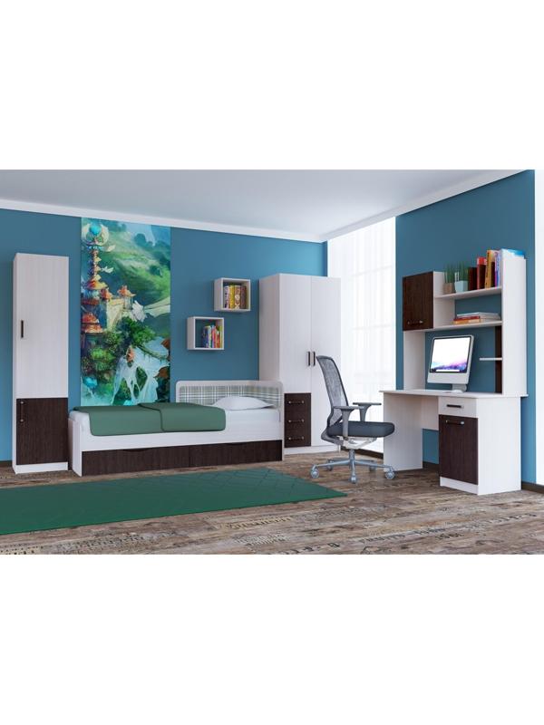 Стол письменный Хогвартс, 1230х555х1815, Дуб молочный/Венге