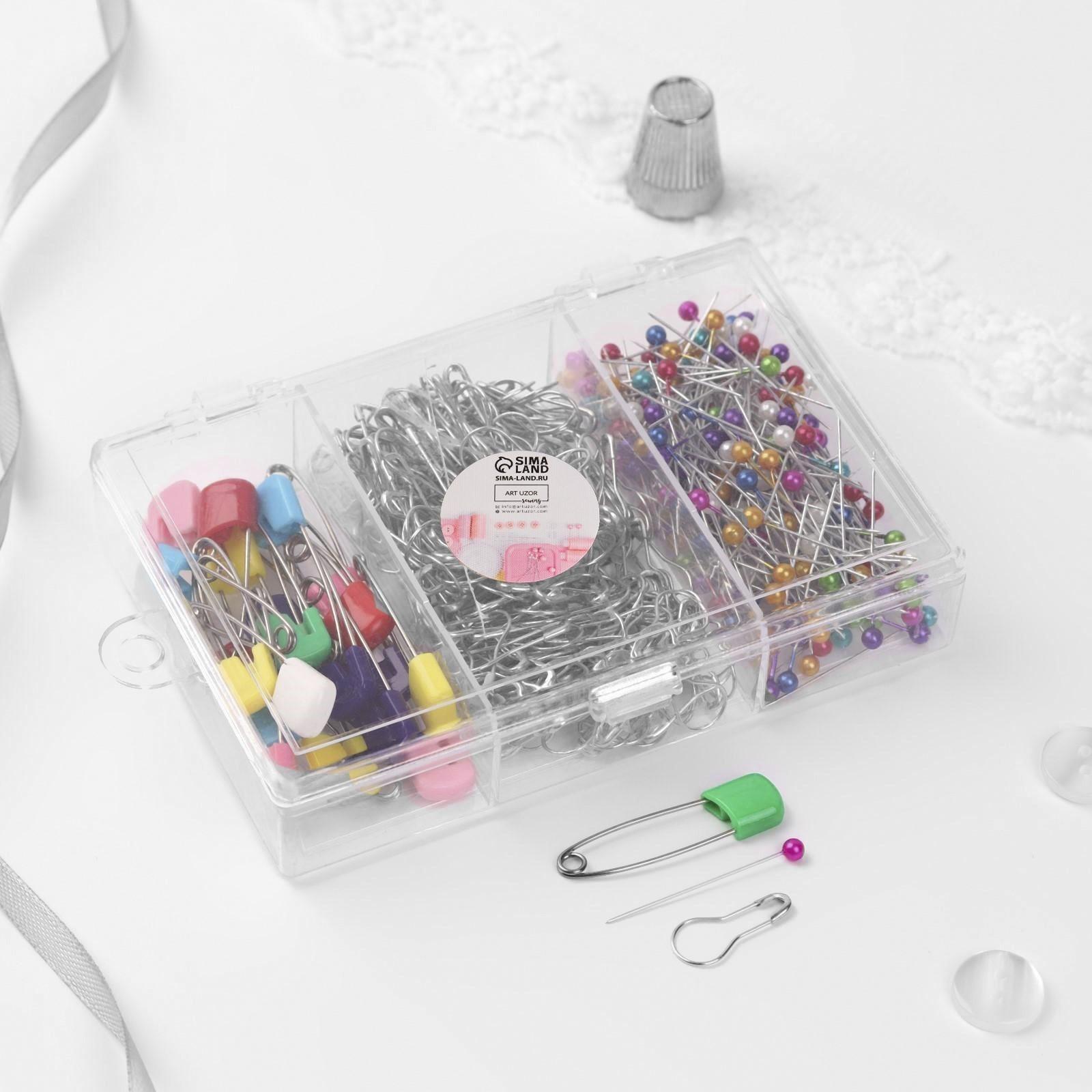 Набор булавок: портновские, с круглым концом, английские, 422 шт, цвет разноцветный