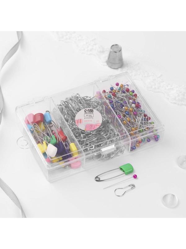 Набор булавок: портновские, с круглым концом, английские, 422 шт, цвет разноцветный