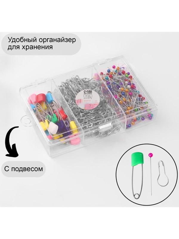 Набор булавок: портновские, с круглым концом, английские, 422 шт, цвет разноцветный