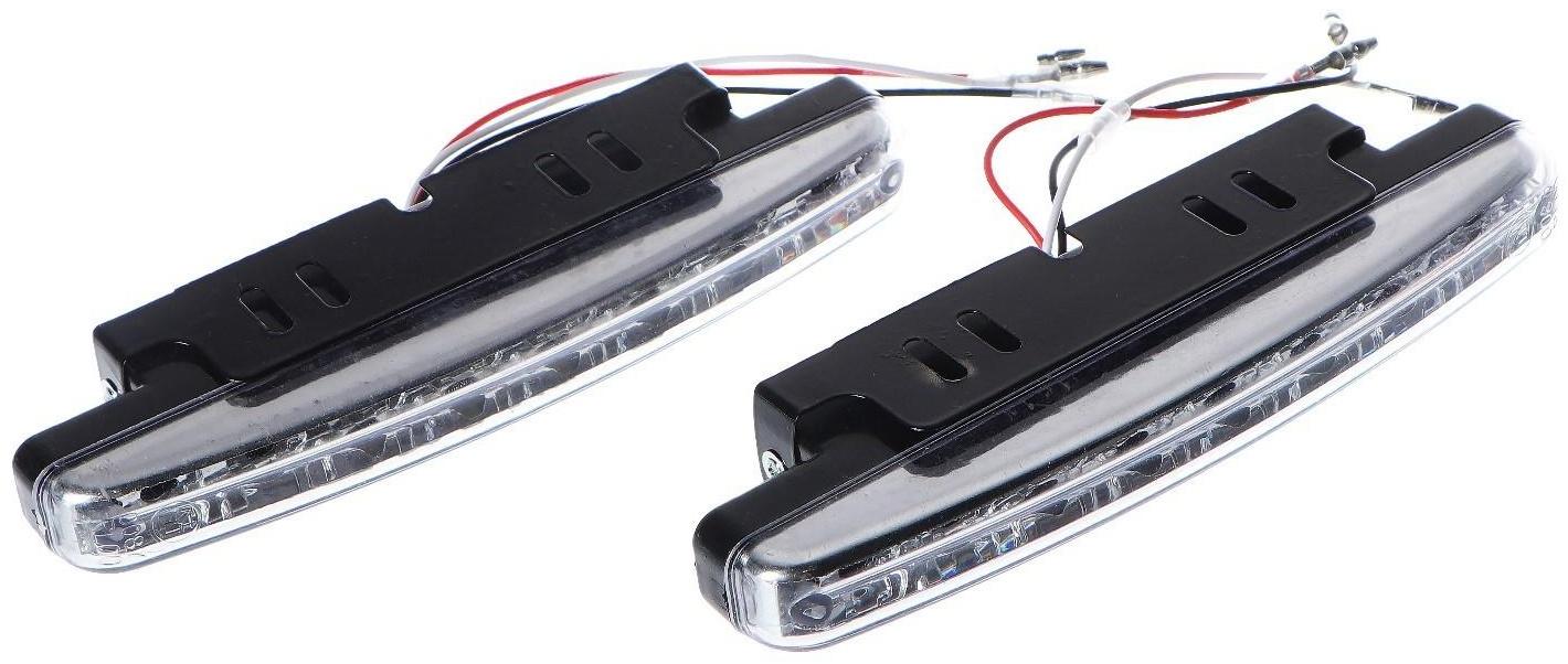 Дневные ходовые огни DRL AVS DL-8S, 155 x 40 x 17 мм, 2,4W, 8 светодиодов, набор 2 шт