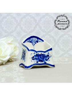 Подставка для губки, 6х9 см, гжель, фарфор